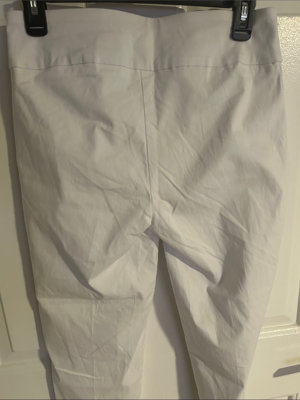 Zac & Rachel White Cropped Pants with Silver Button Hem - Picture 2 of 5